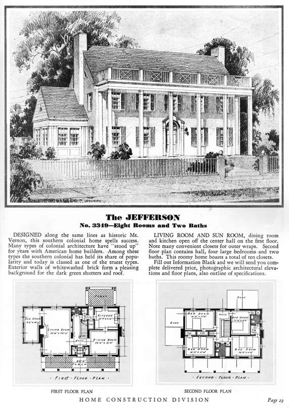 Catalog page for “The Jefferson,” 1932