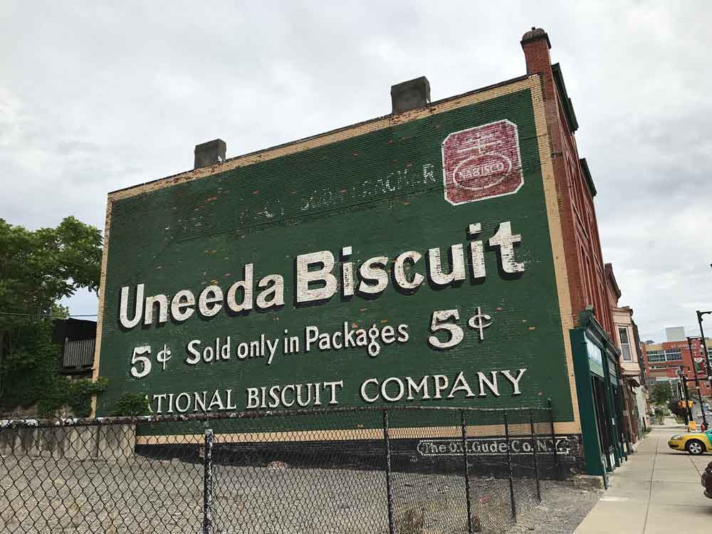 Restored Uneeda Biscuit sign, Syracuse, New York
