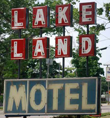Lakeland Motel sign, Ludington, Michigan