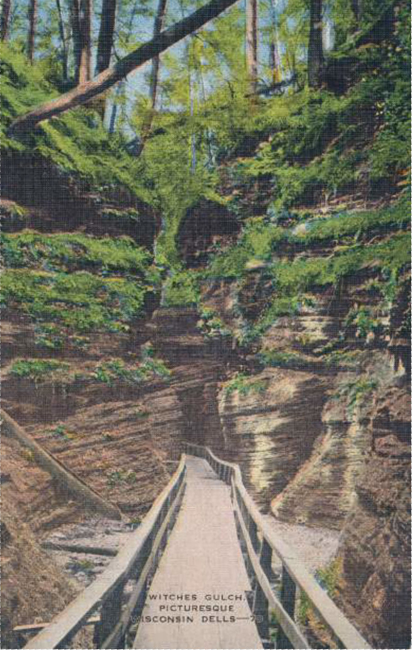 Vintage view of WItches Gulch in the Wisconsin Dells
