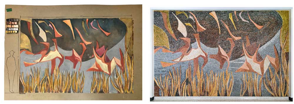 Cartoon for Burning Prairies mosaic, and the mosaic