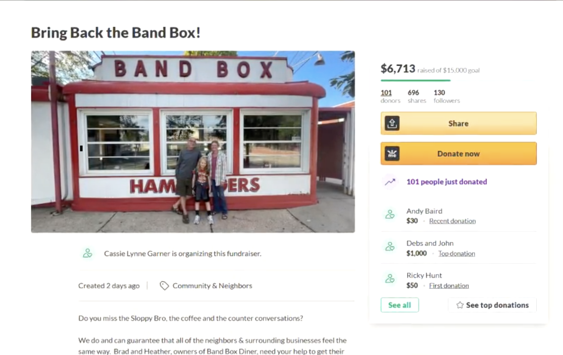 Band Box Go Fund Me Page