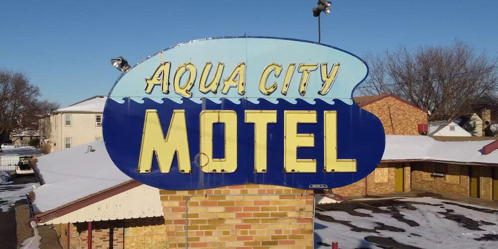 Aqua Motel Sign Minneapolis