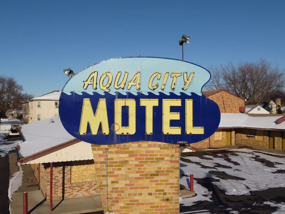 Aqua Motel Sign Minneapolis