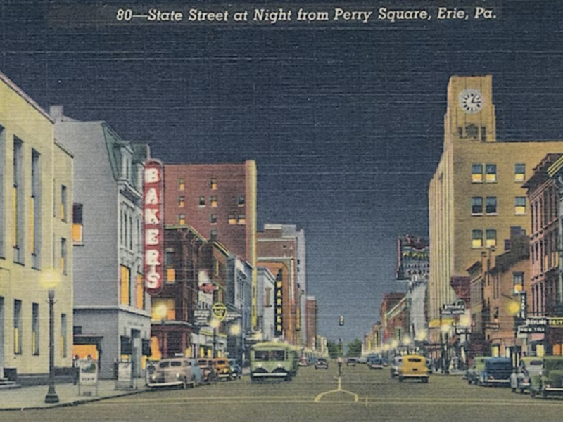 Vintage Postcard: Downtown Erie, PA