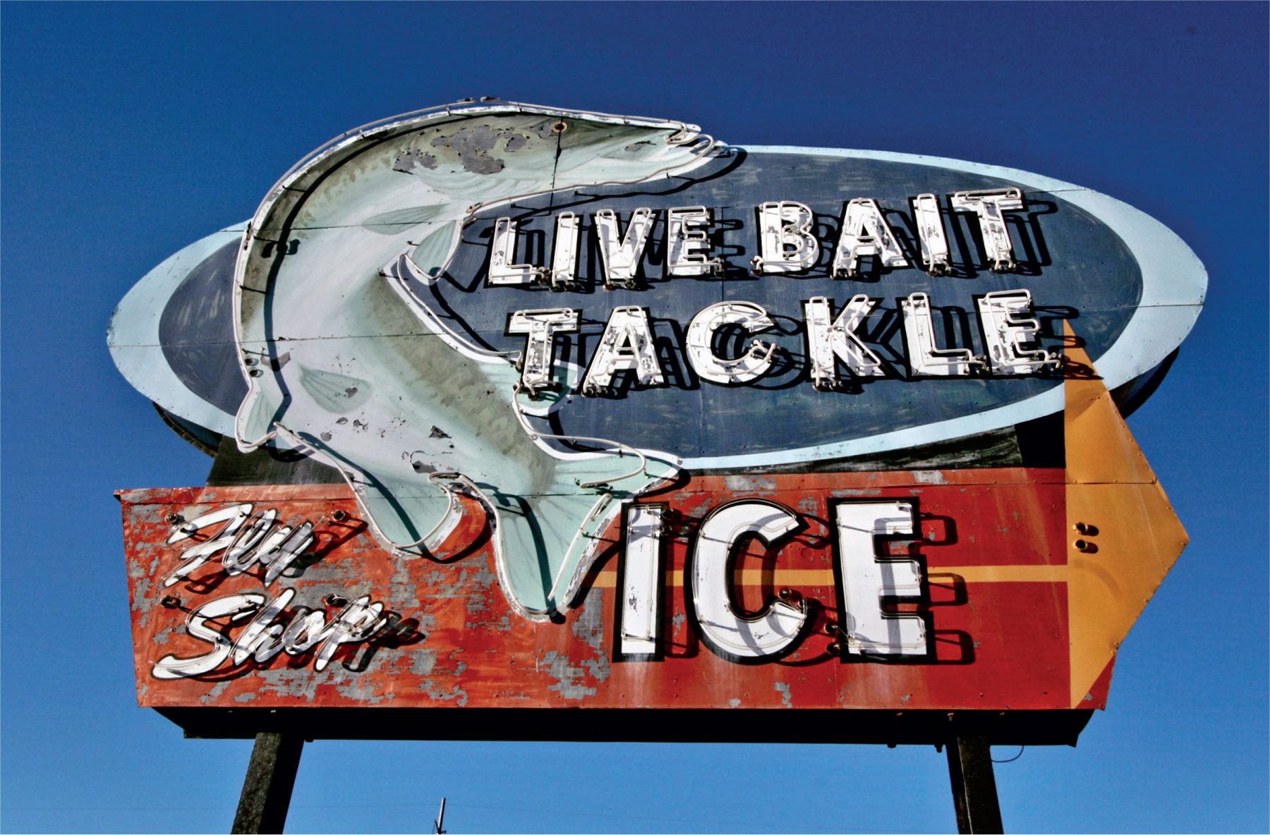 Neon Live Bait and Tackle sign, Hayward, Wisconsin