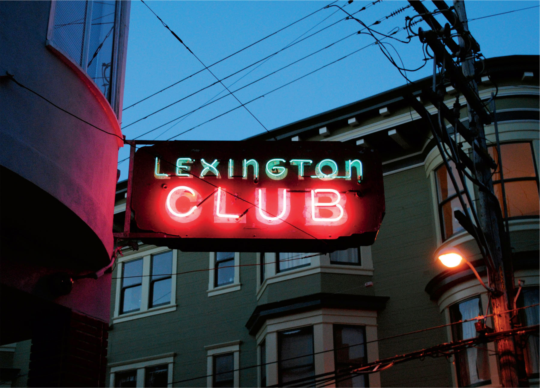 Lexington Club neon sign - 3464 19th Street, San Francisco