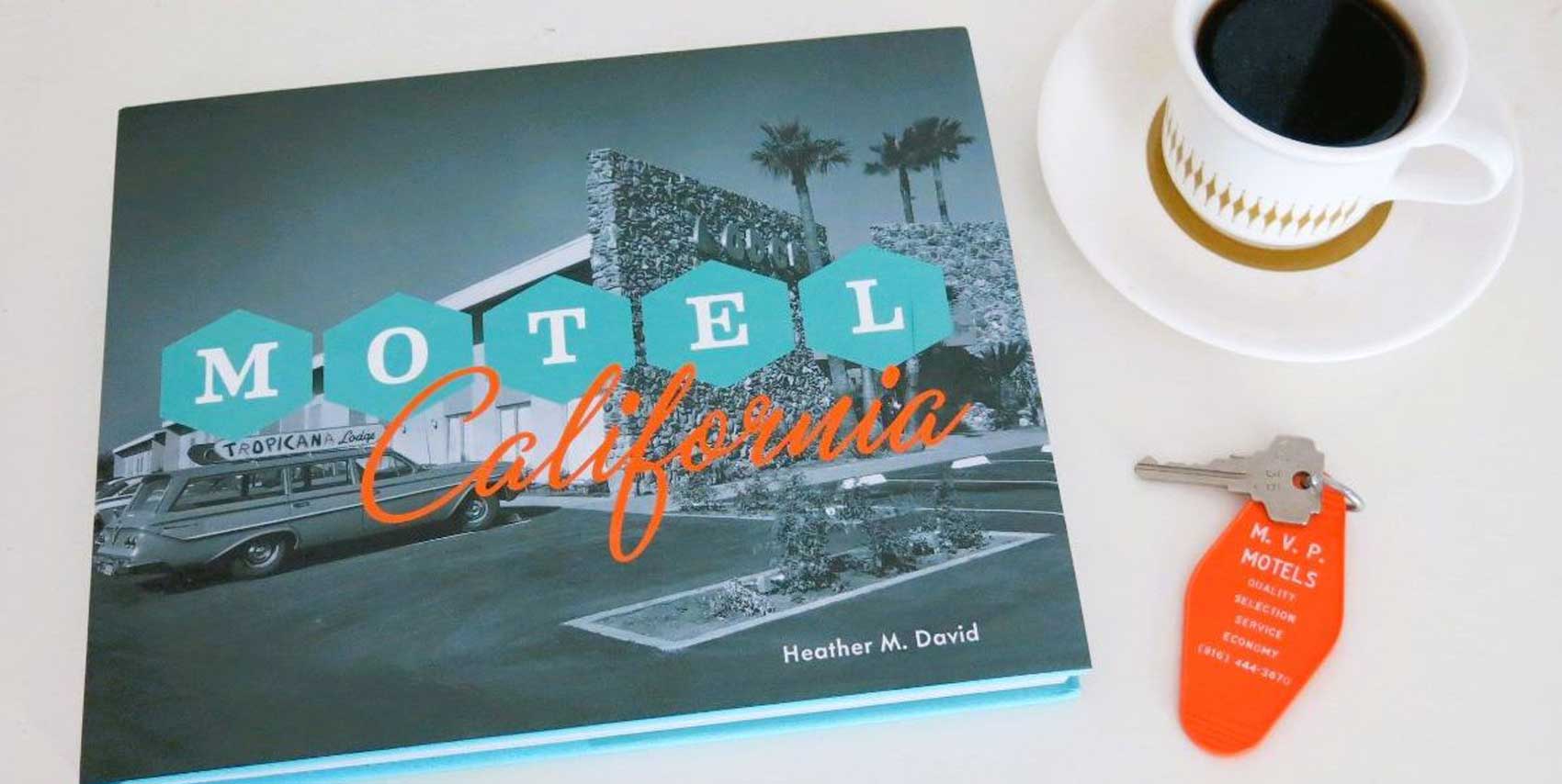Motel California Book with Coffee and Key
