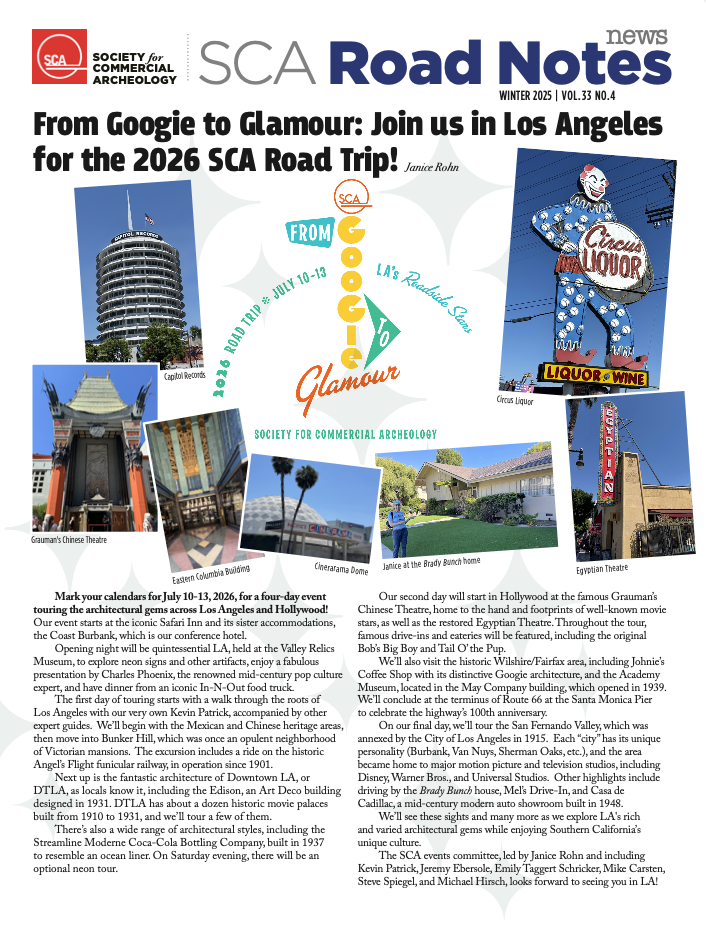 SCA News Winter 2025 - Society for Commercial Archeology